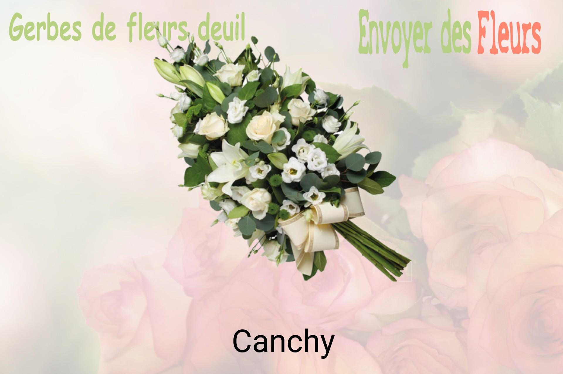 Gerbe de fleurs de deuil livrée à Canchy